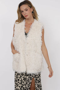 SAGE THE LABEL: TRAILBLAZER FRINGE FUR LONG VEST