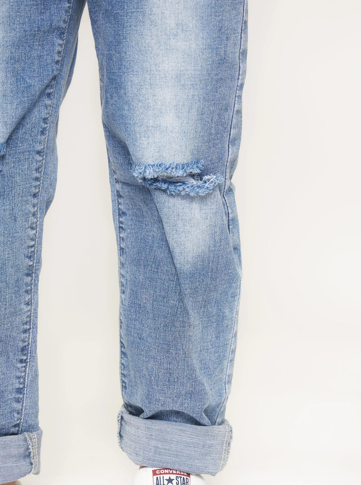 LITTLE BIPSY: RELAXED FIT DISTRESSED DENIM