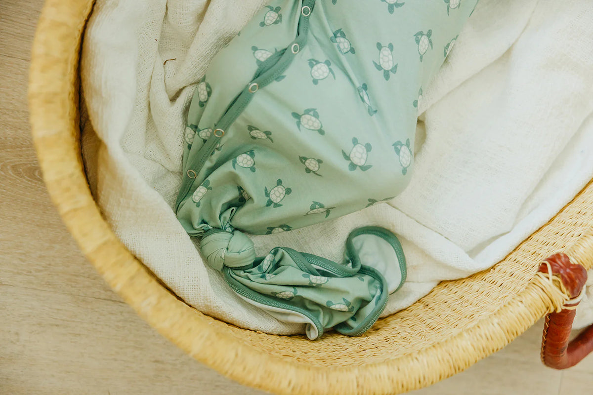 COPPER PEARL: WADE NEWBORN KNOTTED GOWN