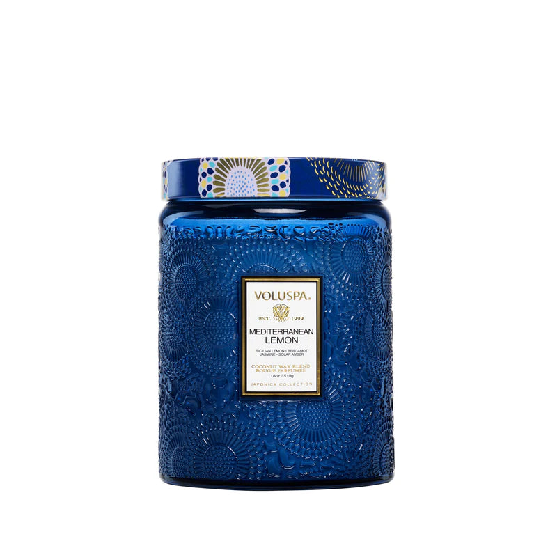 VOLUSPA: MEDITERRANEAN LEMON LARGE JAR CANDLE - 18 OZ
