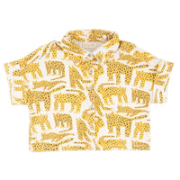 MIKI MIETTE: DREW BOXY BUTTON DOWN - CHEETAH