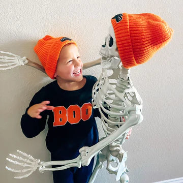 SWEET WINK: BOO PATCH HALLOWEEN SWEATSHIRT - BLACK