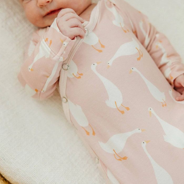 COPPER PEARL: GOOSIE NEWBORN KNOTTED GOWN