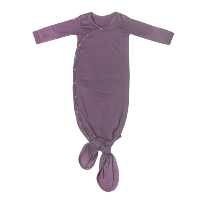 COPPER PEARL: PLUM NEWBORN KNOTTED GOWN