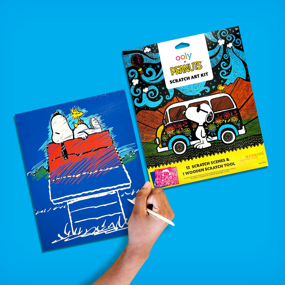 OLLY X PEANUTS SCRATCH ART KIT - 12 CARDS