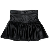 AZARHIA: SLICK METALLIC GATHERED SKORT - BLACK