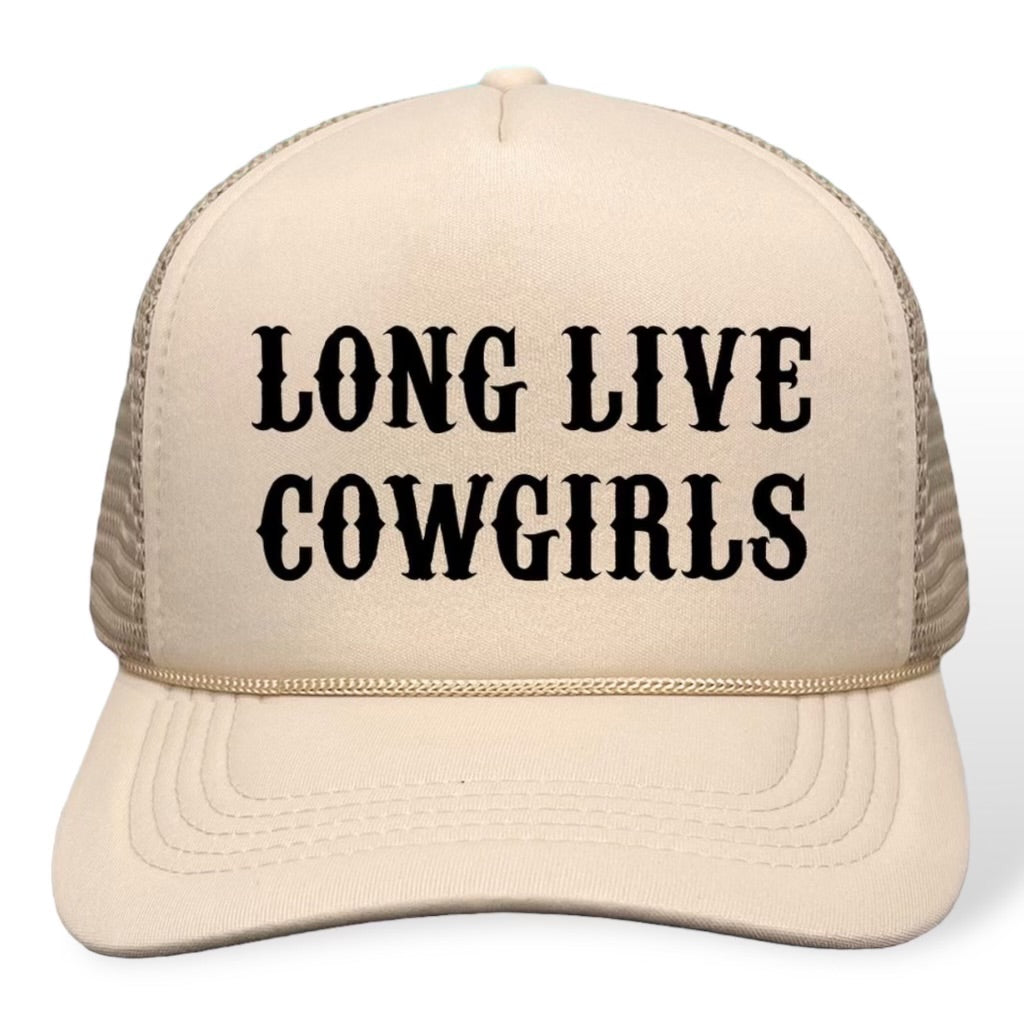 LONG LIVE COWGIRLS TRUCKER HAT-TAN