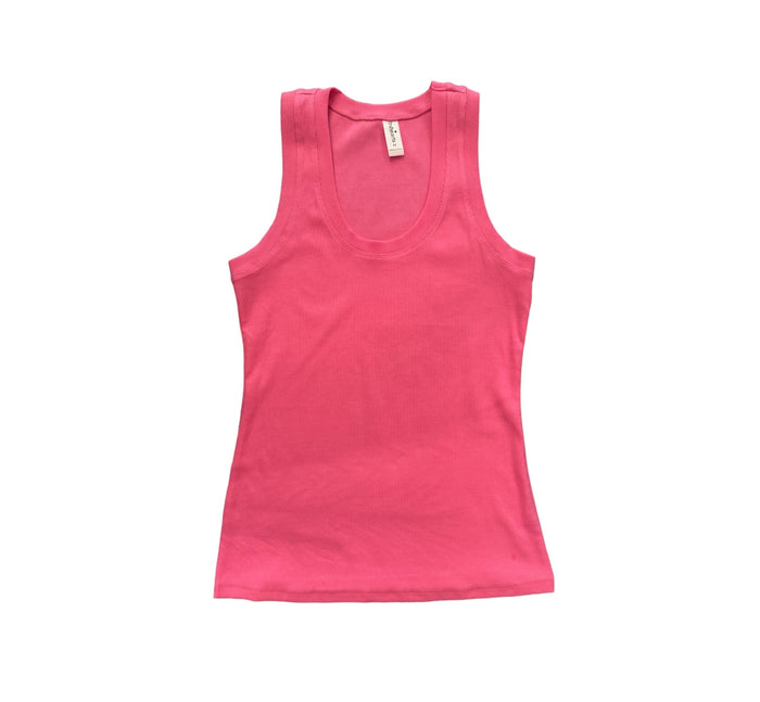 RIBBED TANK TOP - ELECTRIC PINK