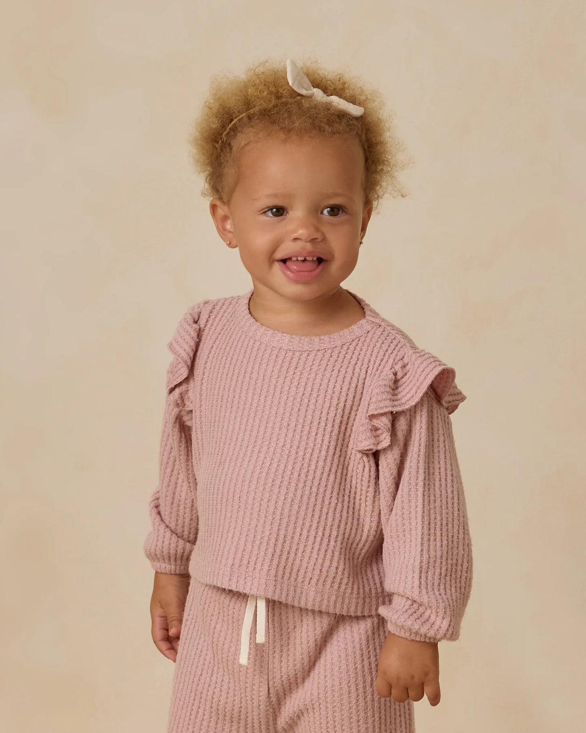 QUINCY MAE: RUFFLE COZY SET || ROSE
