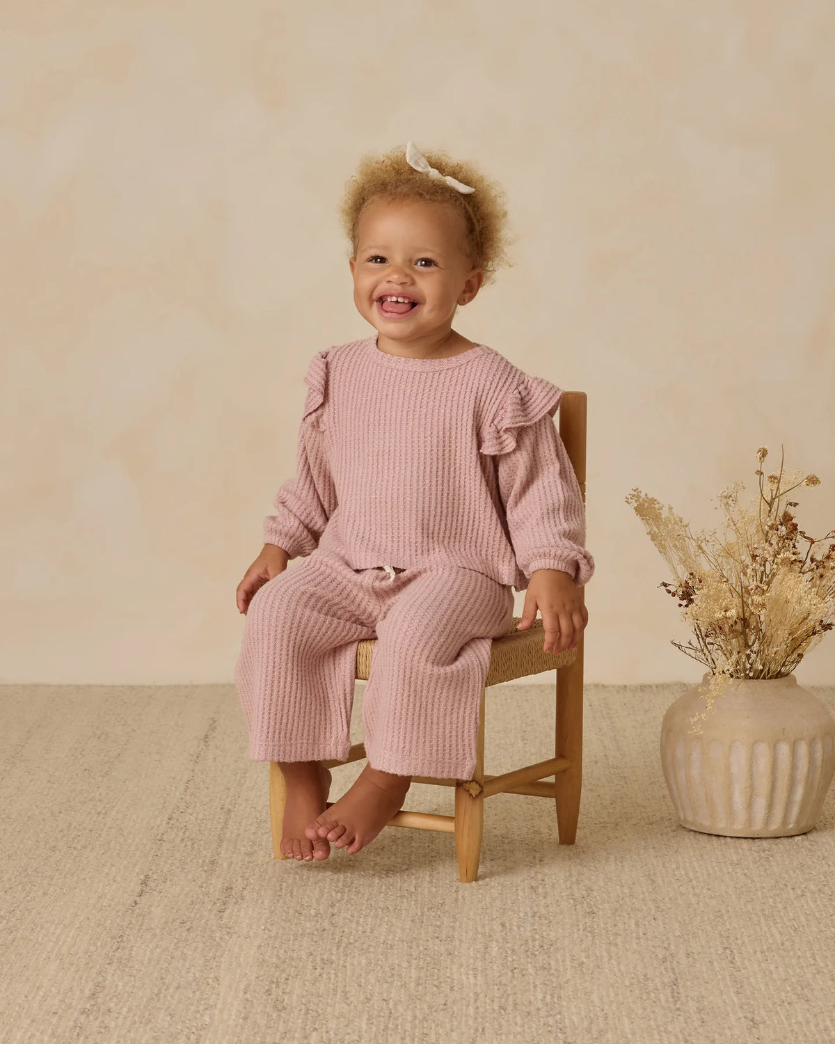 QUINCY MAE: RUFFLE COZY SET || ROSE