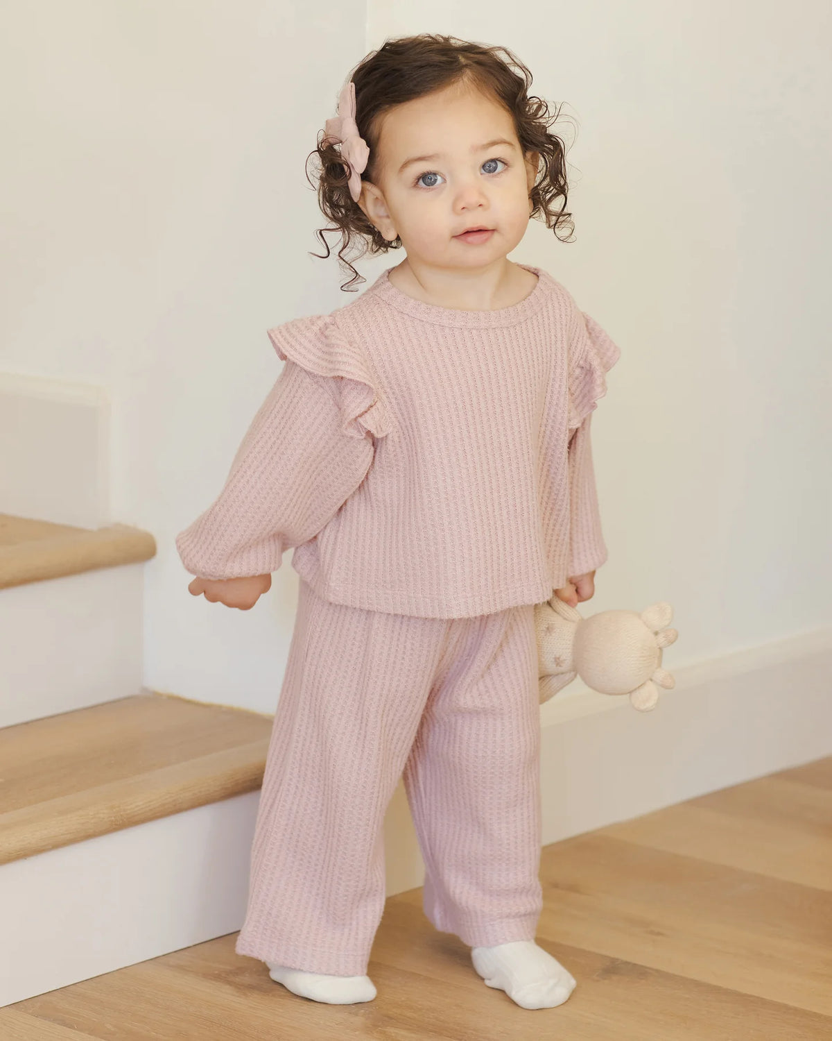 QUINCY MAE: RUFFLE COZY SET || ROSE