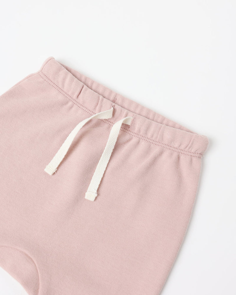 QUINCY MAE: WRAP TOP + FOOTED PANT SET || ROSE