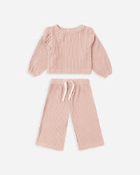 QUINCY MAE: RUFFLE COZY SET || ROSE