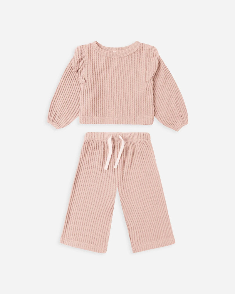 QUINCY MAE: RUFFLE COZY SET || ROSE