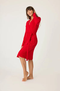 PJ SALVAGE: TEXTURED ESSENTIALS ROBE - RED