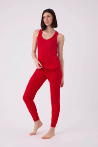 PJ SALVAGE: TEXTURED ESSENTIALS LOUNGE SET - RED