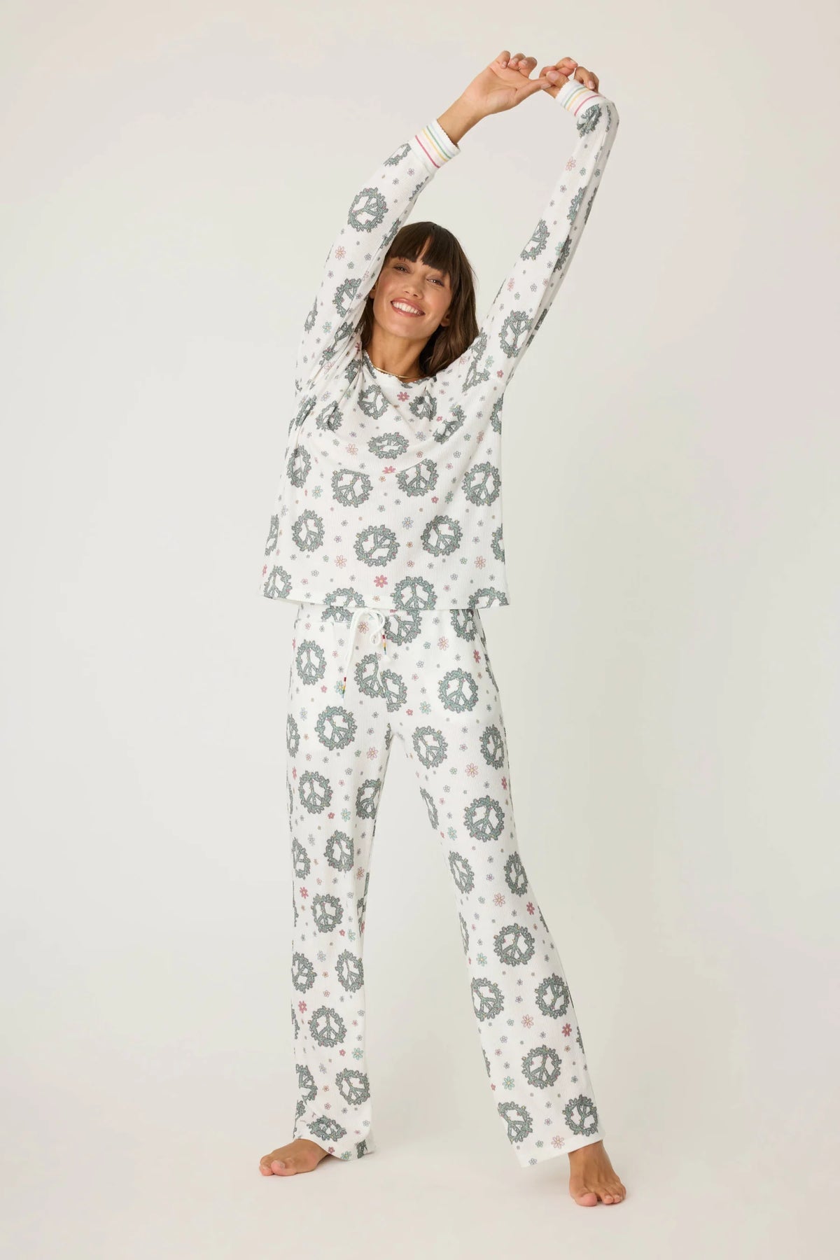 PJ SALVAGE: JOY TO THE WORLD WAFFLE THERMAL PJ SET