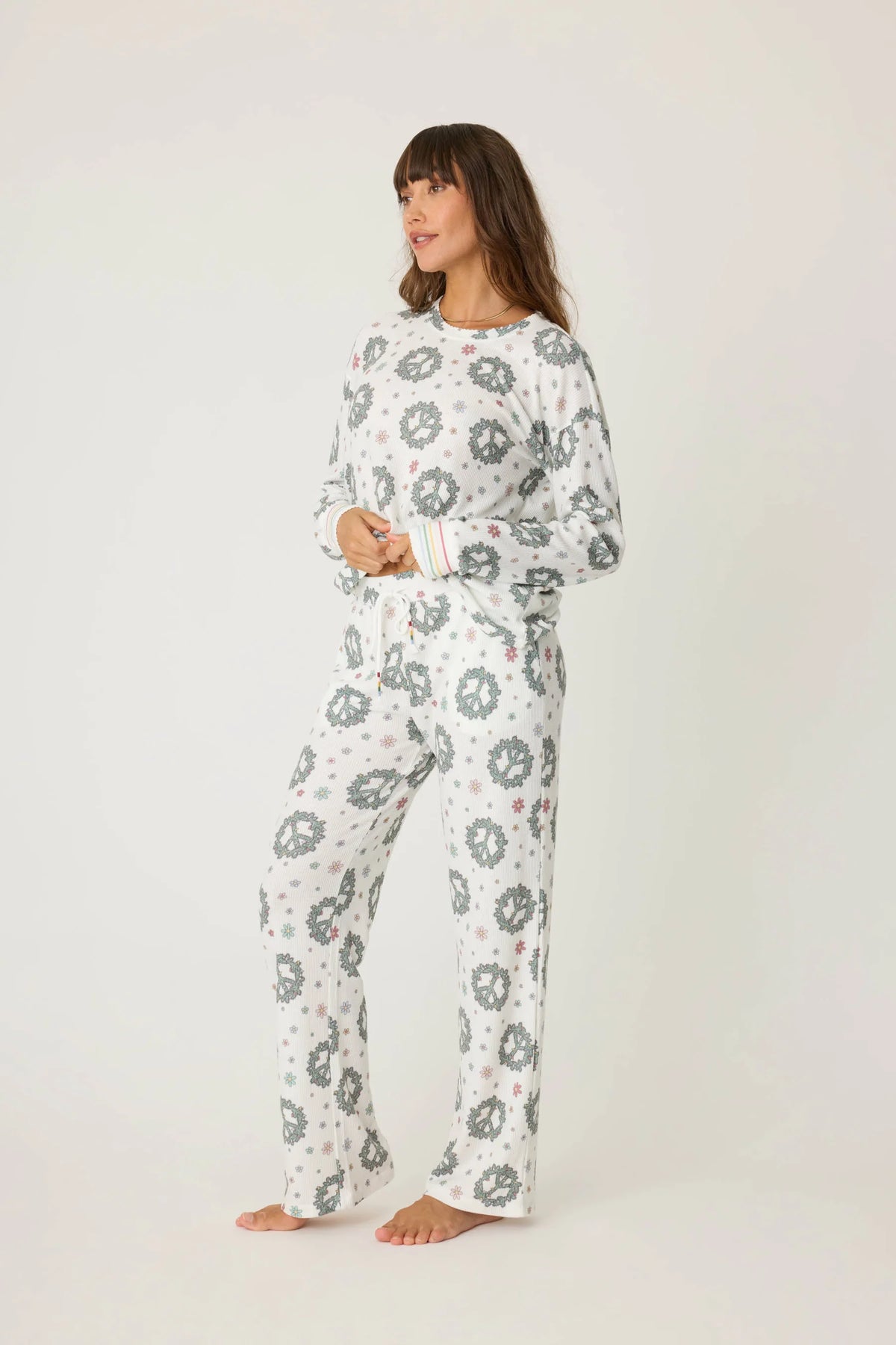 PJ SALVAGE: JOY TO THE WORLD WAFFLE THERMAL PJ SET