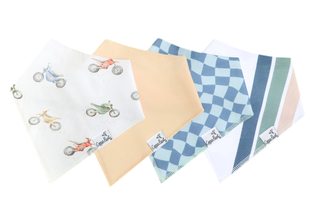 COPPER PEARL: RYDER BANDANA BIB SET (4-PACK)