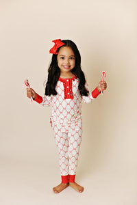 SWOON BABY: RIBBON BOW LATTICE BUTTERKNIT PAJAMA SET