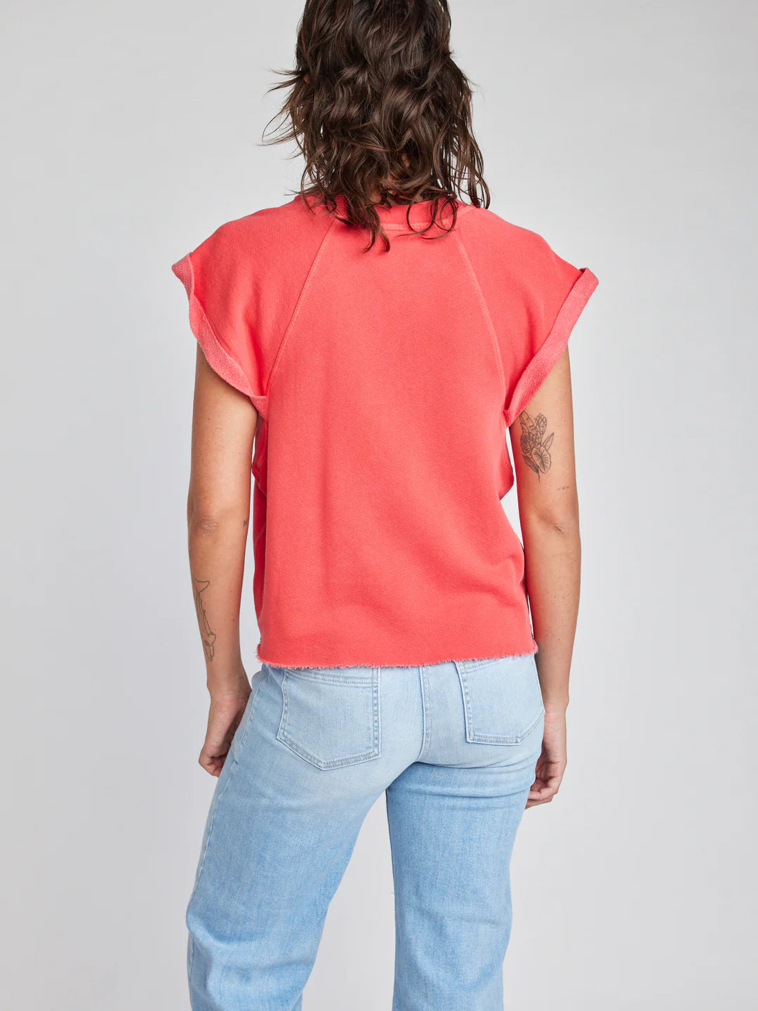 SELF CONTRAST: WESLEY SWEATSHIRT - WATERMELON