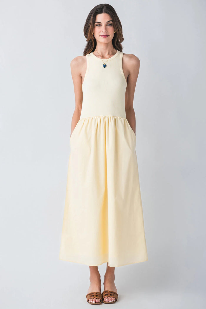 KAMALIA RACER TANK DRESS - DOUBLE CREAM