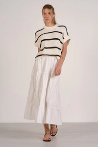 ELAN: OPAL SWEATER DRESS - BLACK/WHITE STRIPE