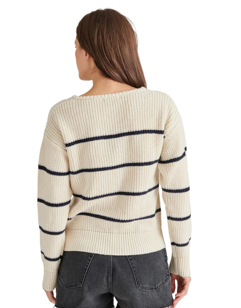 STEVE MADDEN: KAITLYN SWEATER - OATMEAL/VINTAGE BLACK