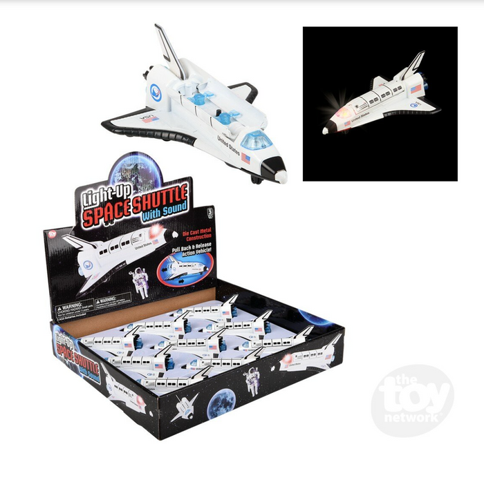 DIE-CAST PULL BACK SPACE SHUTTLE WITH LIGHTS - 6"