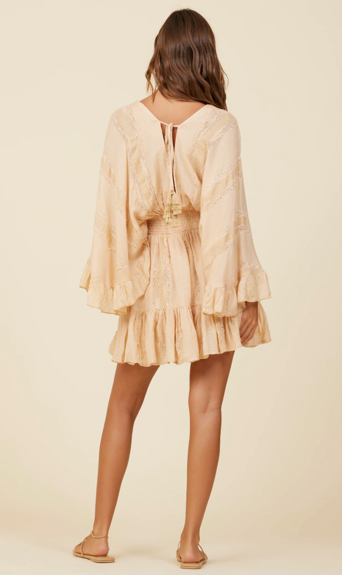 SURF GYPSY: CREAM BLUSH TONAL TEXTURED COVER UP DRESS