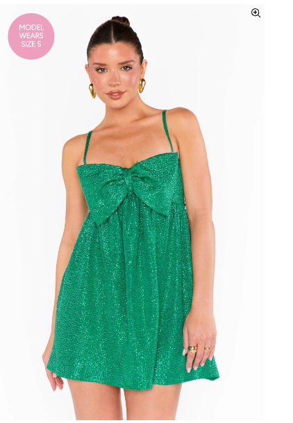 SHOW ME YOUR MUMU: BEST BOW DRESS - GREEN