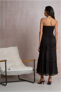 ELAN: STRAPLESS MAXI DRESS - BLACK