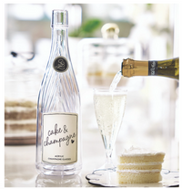 ACRYLIC CHAMPAGNE IN BOTTLE + GLASSES - CAKE AND CHAMPAGNE