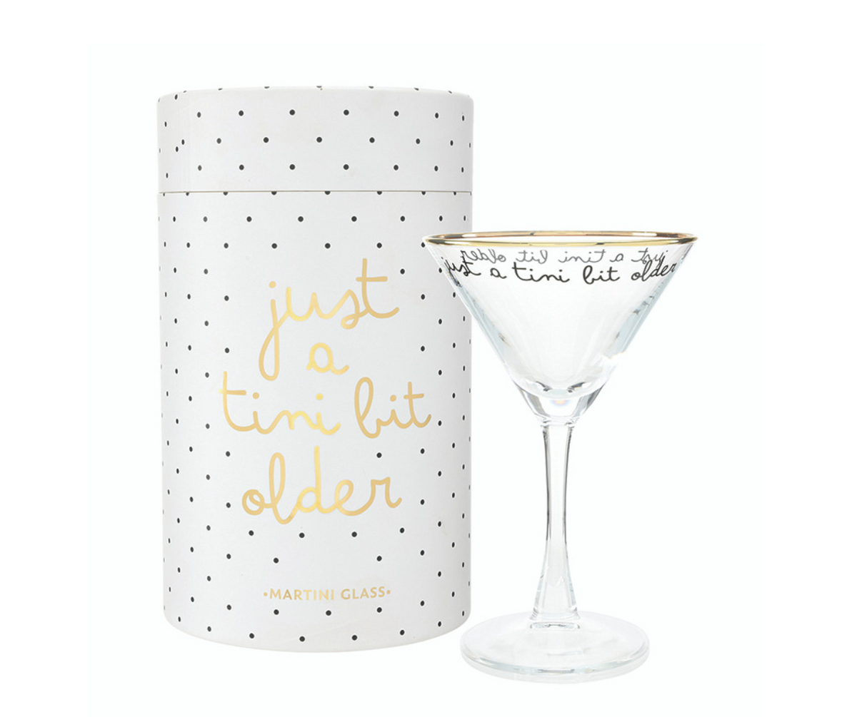 GOLD FOIL MARTINI GLASS - JUST A TINI BIT OLDER