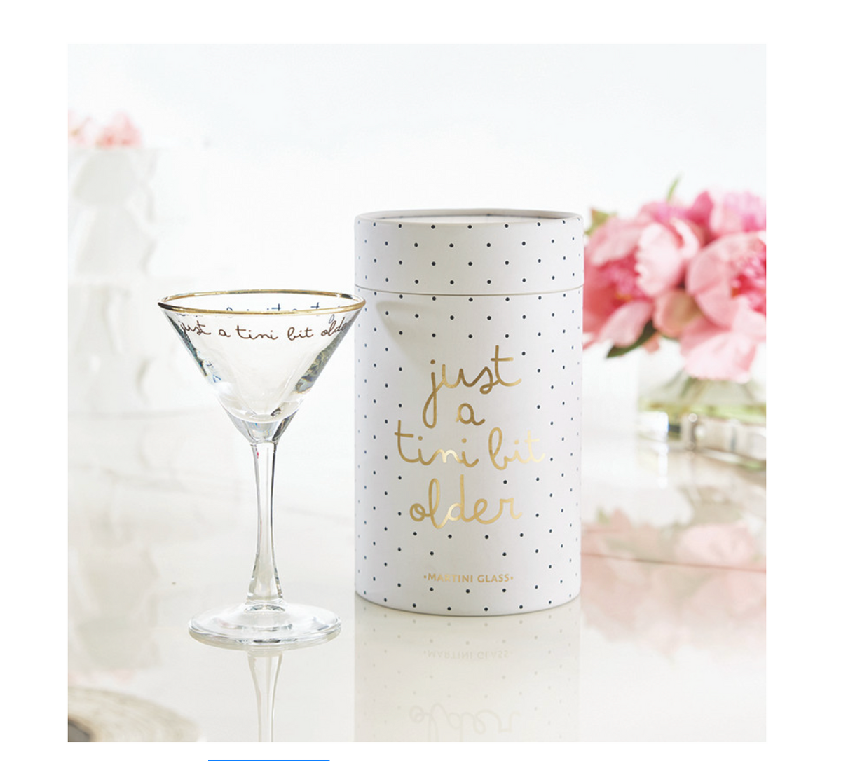 GOLD FOIL MARTINI GLASS - JUST A TINI BIT OLDER