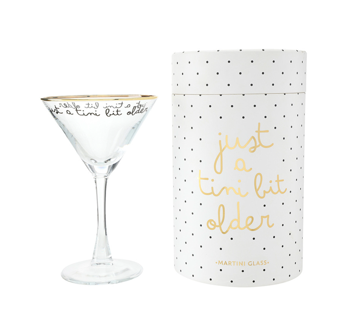 GOLD FOIL MARTINI GLASS - JUST A TINI BIT OLDER