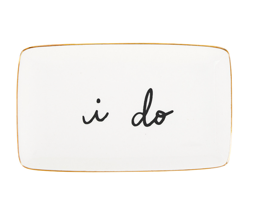 CERAMIC TRINKET TRAY - I DO