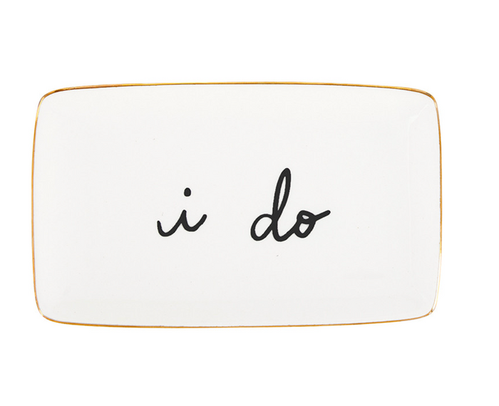 CERAMIC TRINKET TRAY - I DO