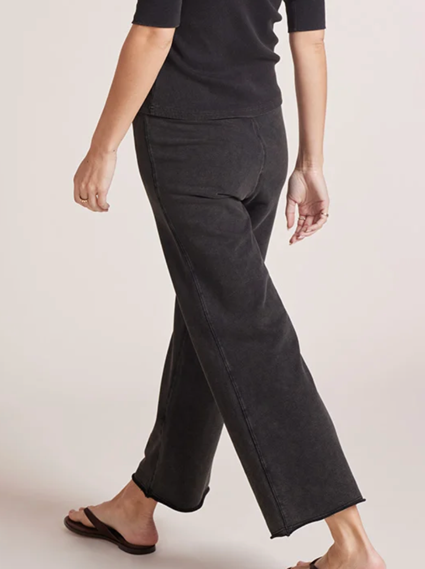 BOBI: COMFORT WAIST CROP FLARE - FADED BLACK
