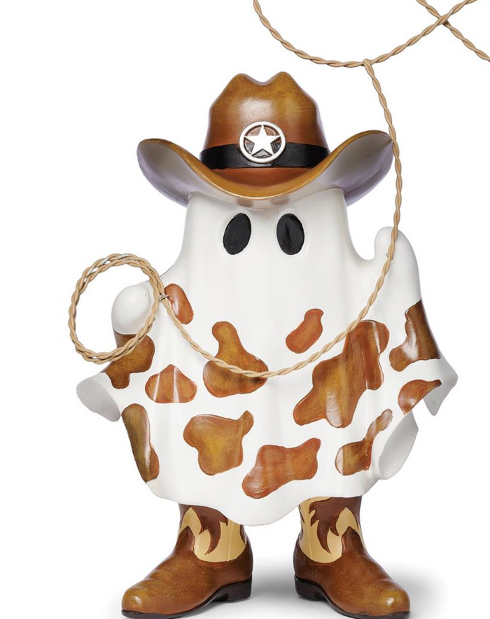 15"H COWBOY GHOST WITH ROPE FIGURE