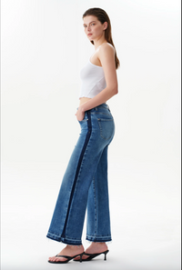 BAYEAS: MID RISE WIDE LEG JEANS