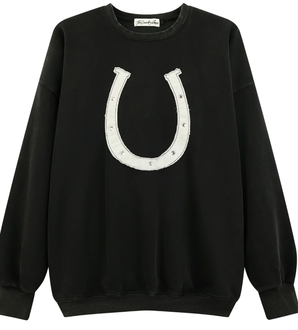THE LAUNDRY ROOM: HORSESHOE PATCHWORK - JUMP JUMPER - BLACK