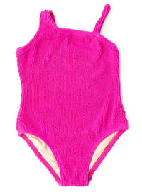 SHADE CRITTERS: CRINKLE ONE SHOULDER 1PC SWIMSUIT - BERRY