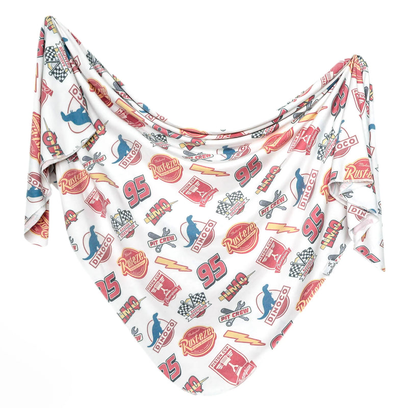 COPPER PEARL: DISNEY PIXAR CARS BUMPER STICKERS KNIT SWADDLE BLANKET