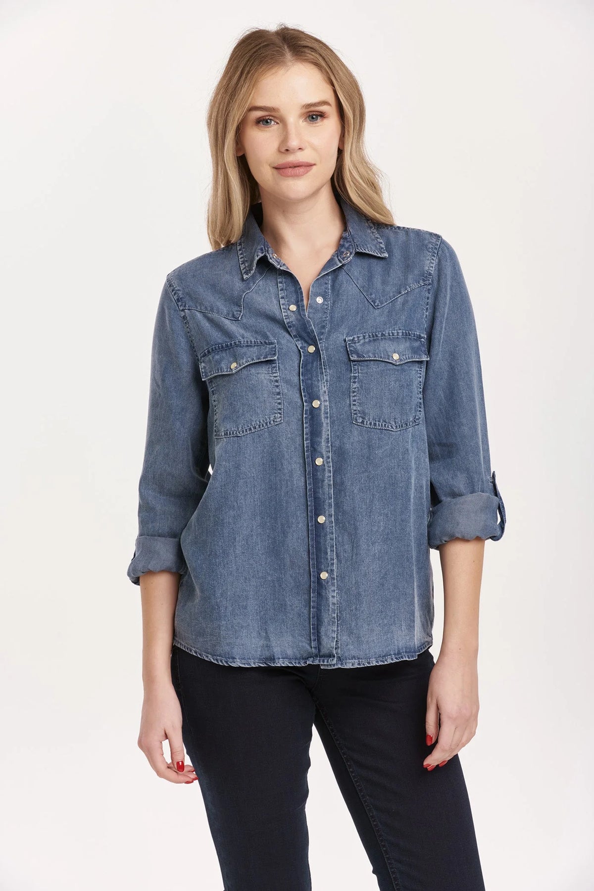 DEAR JOHN: STAR WESTERN SHIRT - INDEPENDENCE BLUE TENCEL