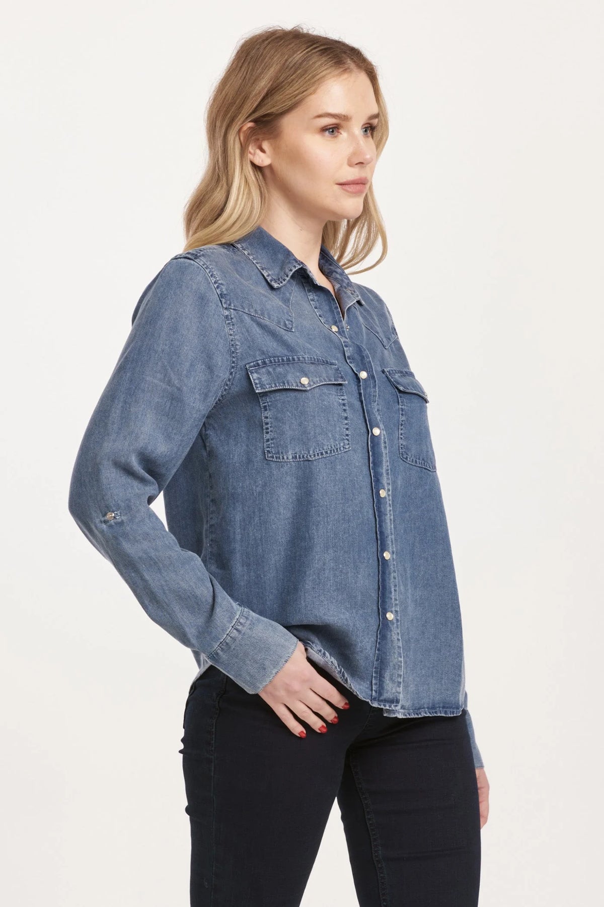 DEAR JOHN: STAR WESTERN SHIRT - INDEPENDENCE BLUE TENCEL