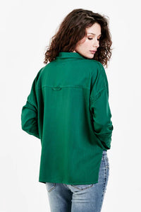 DEAR JOHN:  ARIANNA FRONT TIE SHIRT DARTMOUTH - GREEN