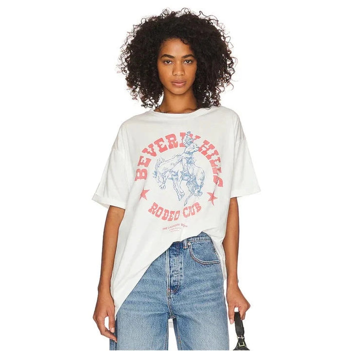 THE LAUNDRY ROOM: BEVERLY HILLS RODEO CLUB OVERSIZED TEE - WHITE