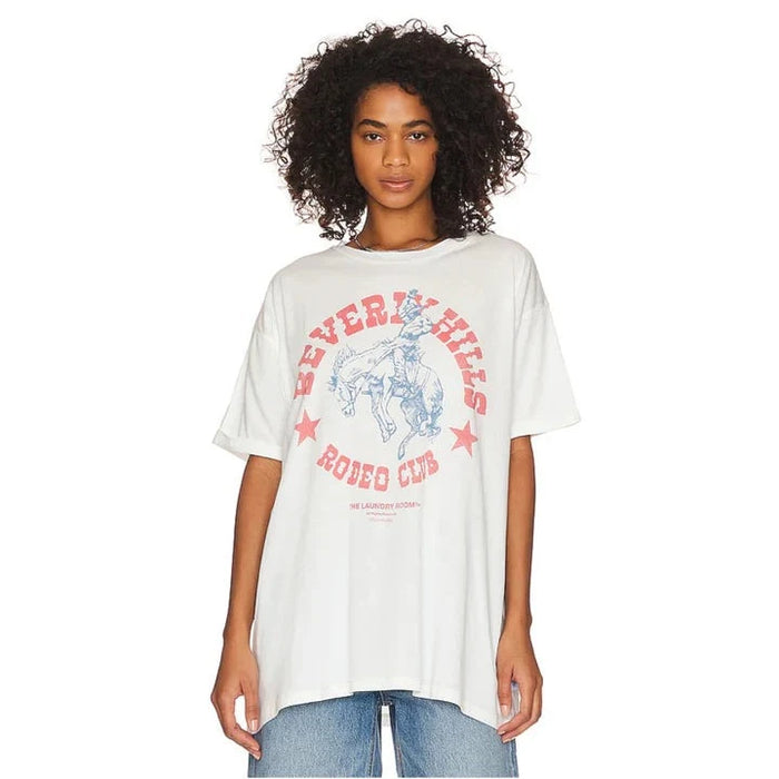 THE LAUNDRY ROOM: BEVERLY HILLS RODEO CLUB OVERSIZED TEE - WHITE