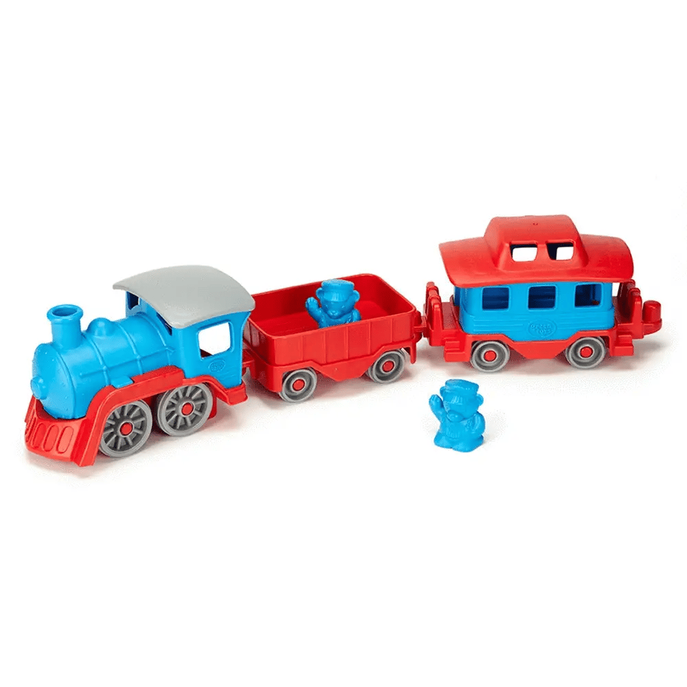 GREEN TOYS: TRAIN SET - BLUE/RED